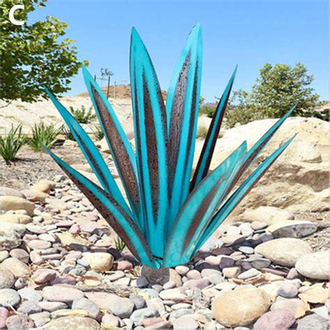 metal agave plants|rusted metal agave yard art.